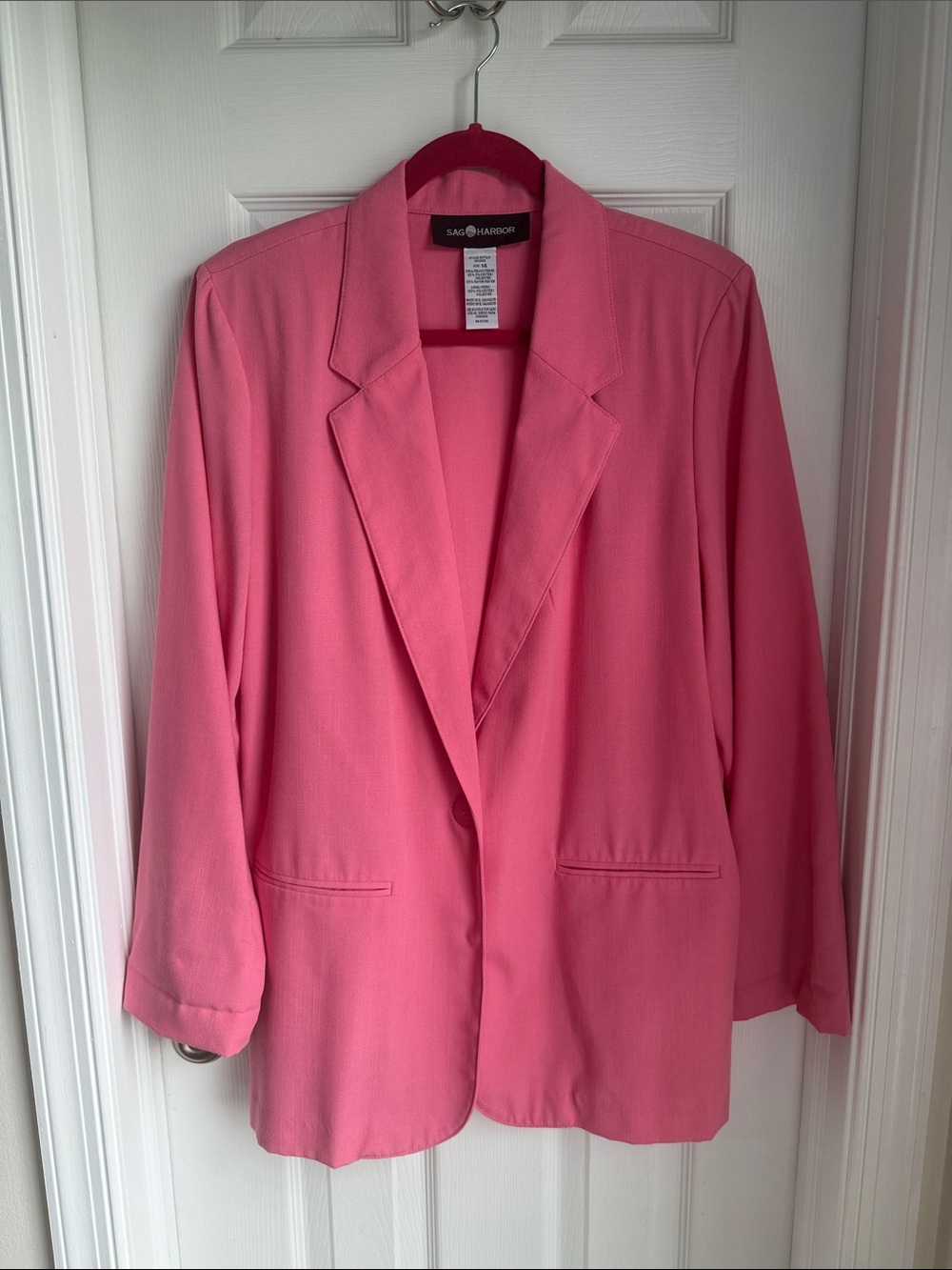 Sag Harbor Hot Pink Open-Front Blazer